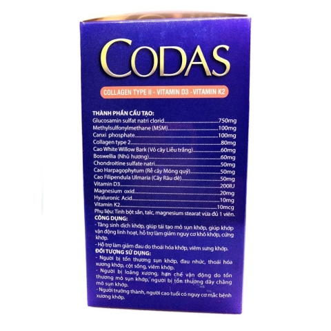 Bổ khớp,dưỡng khớp,hỗ trợ tái tạo sụn khớp CODAS - hộp 60 viên_12