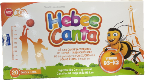 Bổ sung canxi và vitamin D, hỗ trợ phát triển chiều cao Hebee Canta hộp 20 ống x 10ml_12