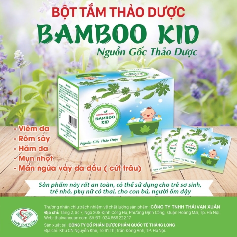 Bột Tắm Thảo Dược Bamboo Kid Chăm Sóc Và Bảo Vệ Da Bé Hộp 3g_12