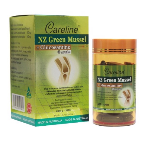 Careline Nz Green Mussel + Glucosamine - Hỗ Trợ Bảo Vệ Xương Khớp 60 Viên_11