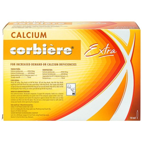 Dung Dịch Uống Calcium Corbiere Extra 10Ml Sanofi Bổ Sung Canxi (Hộp 3 Vỉ X 30 Ống)_12