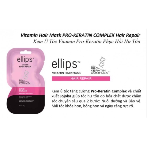 Kem Ủ Tóc Ellips Vitamin Hair Chứa Pro-Keratin Mask Dưỡng Tóc Bóng Mượt_12