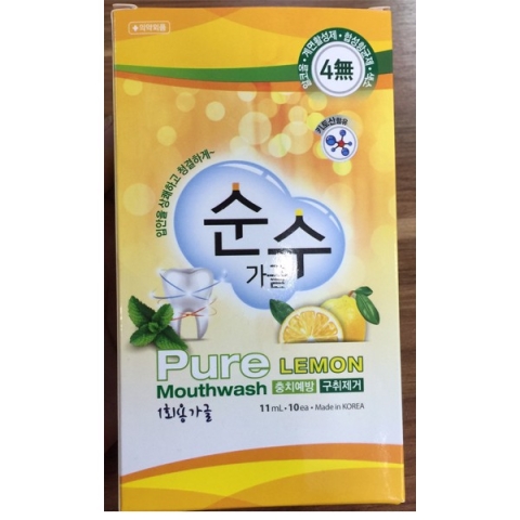 Nước súc miệng Pure Lemon dạng gói cao cấp nhập khẩu Hàn Quốc 11 ml/gói x 10 gói/ hộp_13