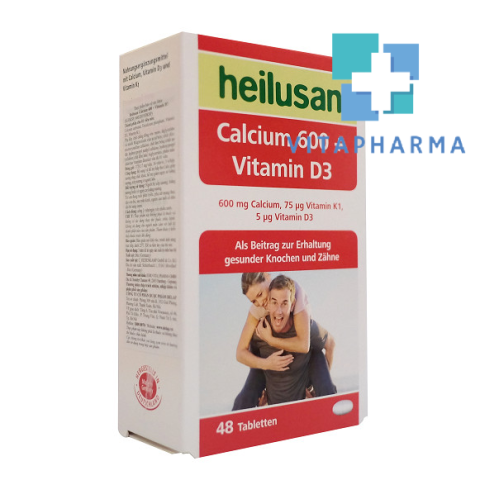 Thực Phẩm Bổ Sung Canxi Heilusan Calcium 600 + Vitamin D3- Giúp Xương Răng Chắc Khỏe 48 viên