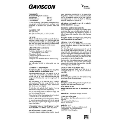 Thuốc Gaviscon Reckitt Benckiser giúp trung hòa acid dịch vị dạ dày (24 gói x 10ml)_15