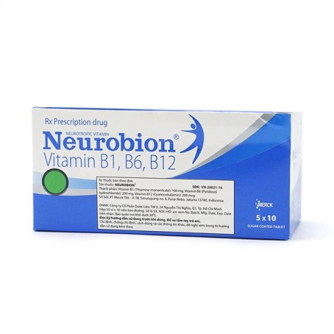 Thuốc Neurobion Vitamin B1, B6, B12 Merck (Xanh) Trị Rối Loạn Thần Kinh Ngoại Vi (Hộp 5 Vỉ X 10 Viên)_12