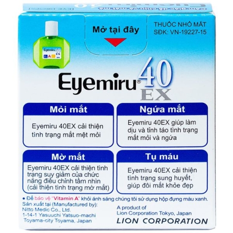Thuốc Nhỏ Mắt Eyemiru 40 Ex Lion Giảm Mỏi Mắt, Mờ Mắt Chai 15Ml_12