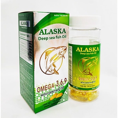 Viên Dầu Cá Alaska Deep Sea Fish Oil Omega 3,6,9 Coenzym Q10 - 100 viên