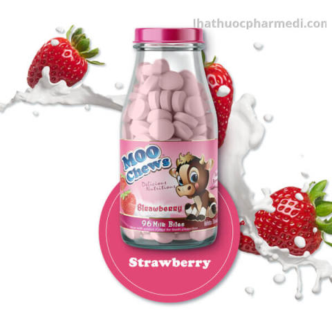 Viên Sữa Moo Chews Strawberry 96 viên/ chai_11