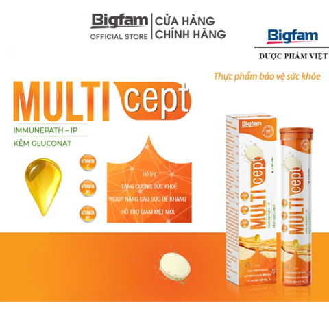 Viên Sủi Multicept Tăng Cường Sức Khỏe Bổ Sung Vitamin C, A, B1,2,6 Bigfam - Tuýp 20 viên_12