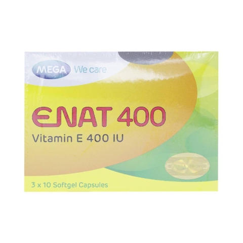 Viên Uống Bổ Sung Vitamin E Enat 400Iu Mega We Care (Hộp 3 Vỉ X 10 Viên)