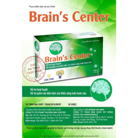 Viên Uống Brain’s Center Tăng Cường Tuần Hoàn Và Lưu Thông Máu Lên Não Hộp 3 Vỉ x 10 Viên_123
