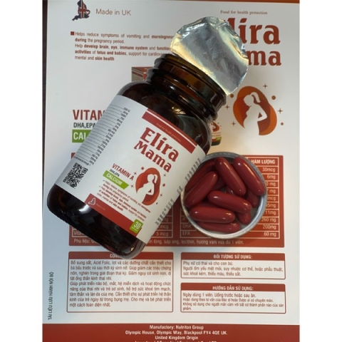 Viên Uống Elira Mama Vitamin A Calcium Bổ Sung Sắt Và Các Dưỡng Chất Hộp 30 Viên_11