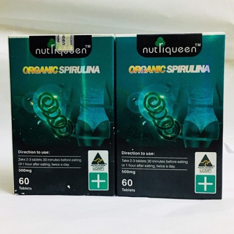 Viên uống Nutriqueen Organic Spirulina Từ Tảo xoắn Spirulina lọ 60 viên_12