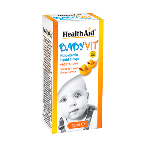 Vitamin Tổng Hợp BabyVit Multivitamin Liquid Drops HealthAid Cho Trẻ Sơ Sinh Và Trẻ Nhỏ – Hương Vị cam